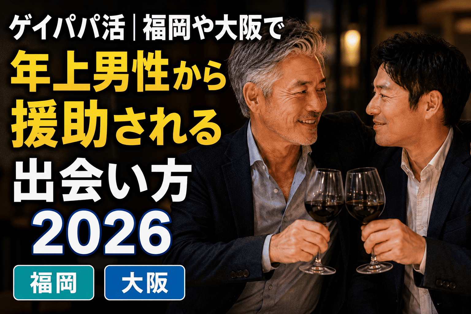 ゲイパパ活｜福岡や大阪で年上男性から援助される出会い方2026